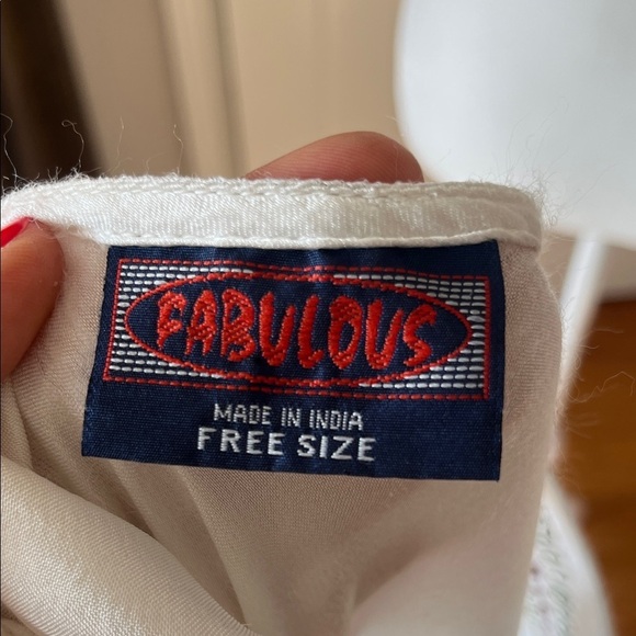 Vintage 90s Y2K White Embroidered Boho drop waist Midi Dress Free Size romantic - Picture 9 of 14